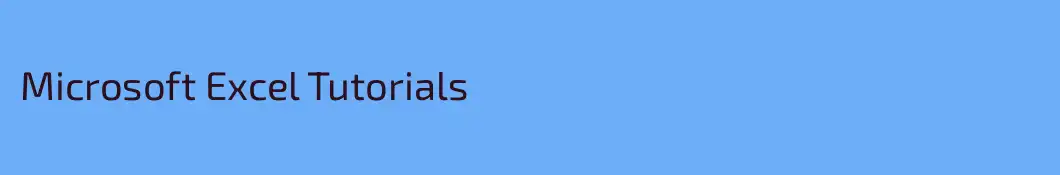 Microsoft Excel Tutorials